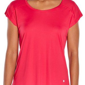 Bally Total Fitness Brie Cap Sleeve Red T-Shirt